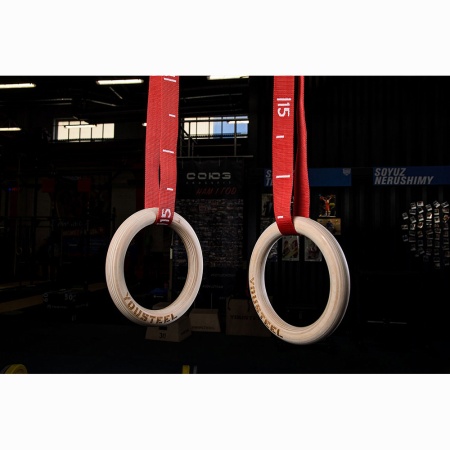 Купить Кольца гимнастические 32 мм красные стропы в Беслане 