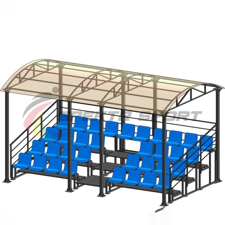 Купить Трибуна для зрителей 4 ряда на 34 места с навесом и перилами в Беслане 